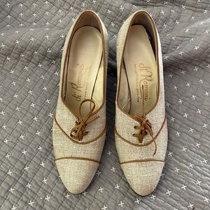 Di Romani heels - tweed like fabric. Very elegant!